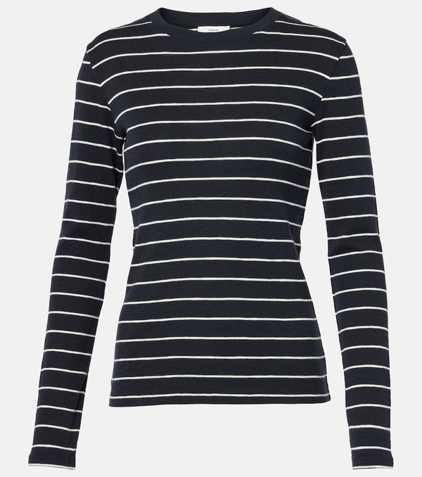 Vince Striped cotton-blend top