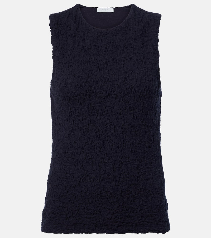 Vince Smocked cotton-blend top