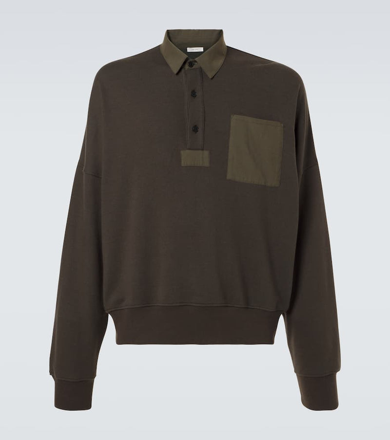 The Row Dende cotton and cashmere polo shirt