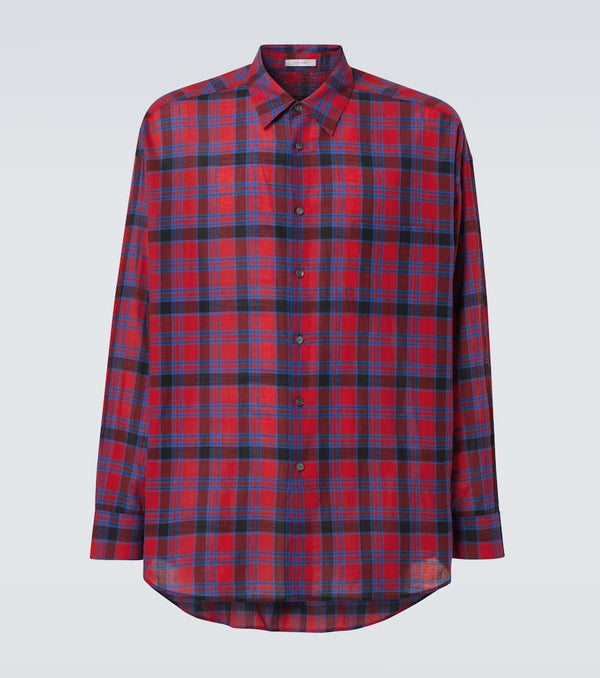 The Row Lancaster checked cotton voile shirt