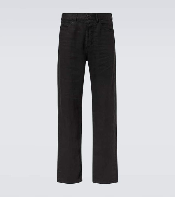 The Row Hartley mid-rise linen straight jeans