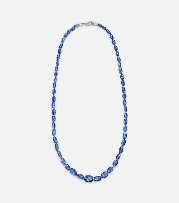 Ileana Makri 18kt white gold beaded necklace with kyanite and diamonds