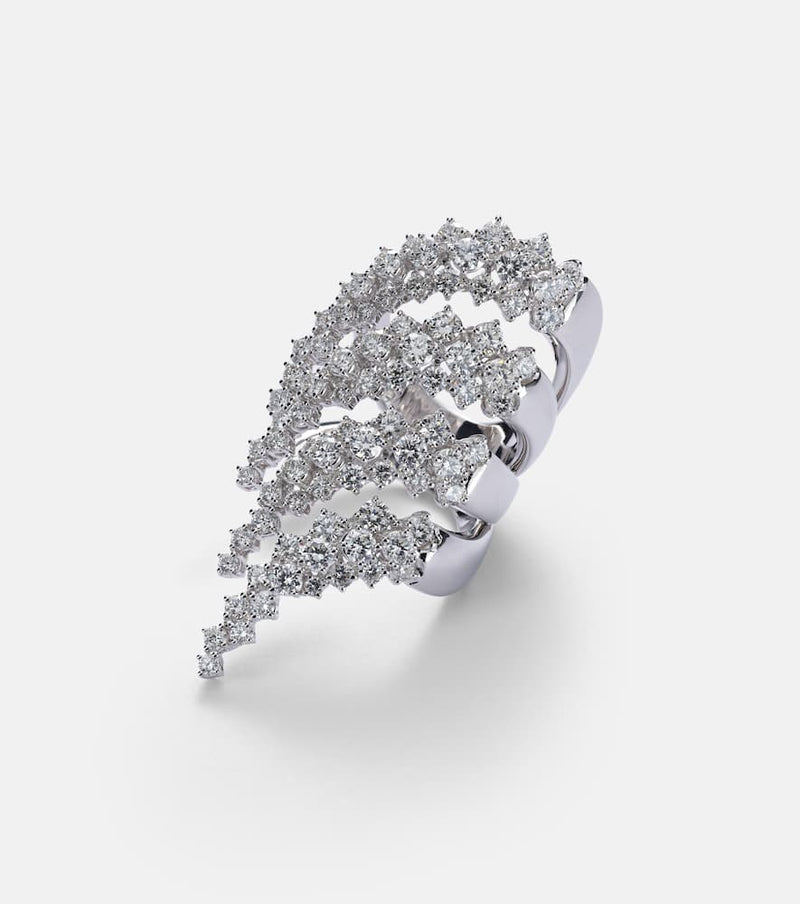 Yeprem Y-Not 18kt white gold ring with diamonds