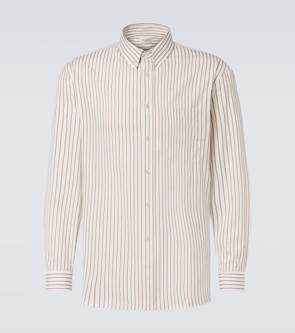 Saint Laurent Cassandre striped cotton poplin shirt