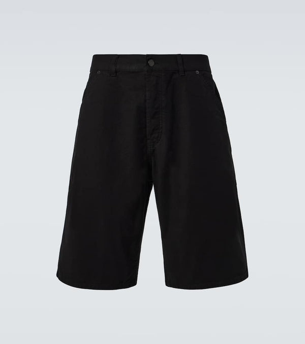 Saint Laurent Mid-rise cotton twill Bermuda shorts