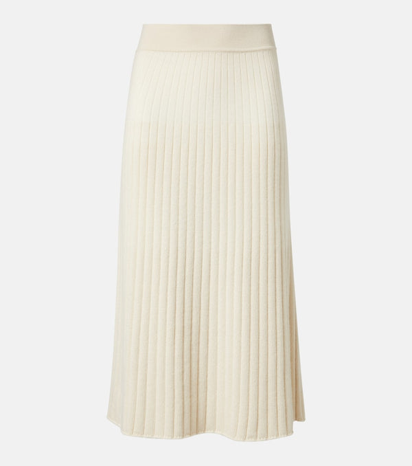 Loro Piana Ribbed-knit cashmere midi skirt