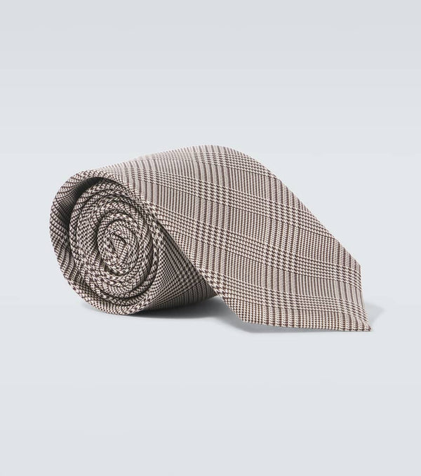 Saint Laurent Checked silk tie