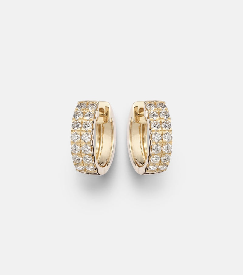 Stone and Strand Twin 14kt gold earrings with diamonds