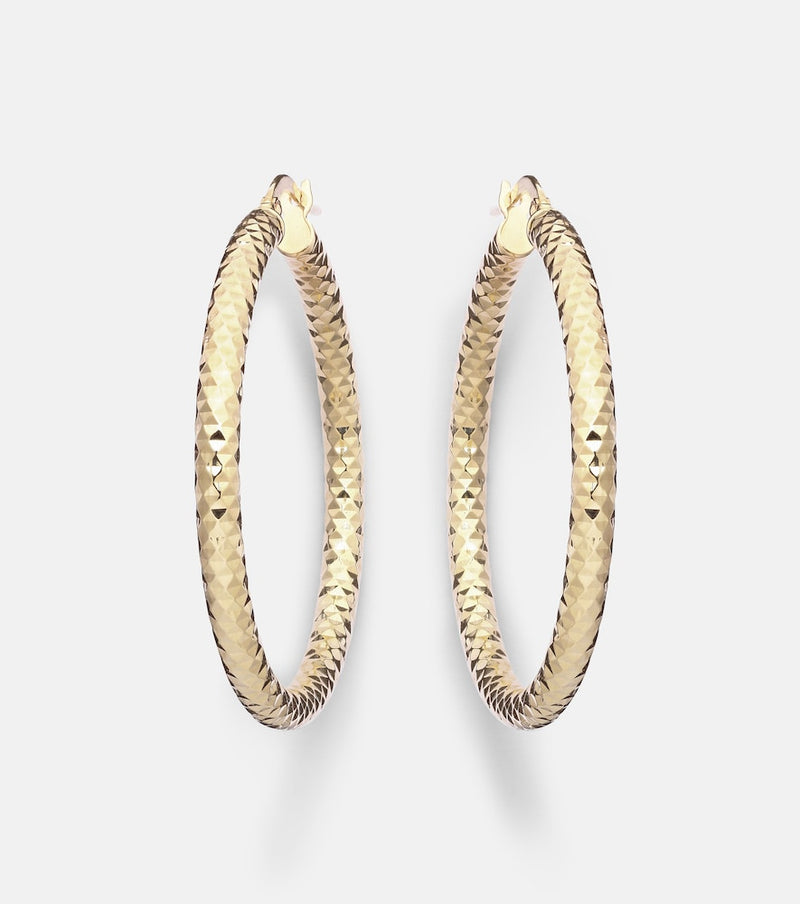 Stone and Strand Bold Sparkle Medium 14kt gold hoop earrings