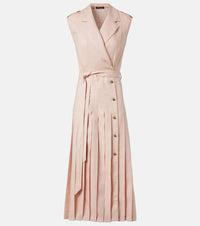 Loro Piana Bryce pleated linen midi dress