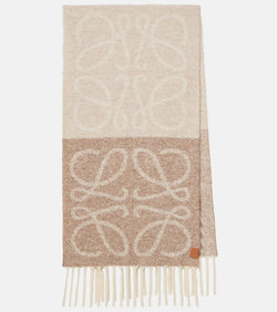 Loewe Anagram alpaca and wool-blend scarf