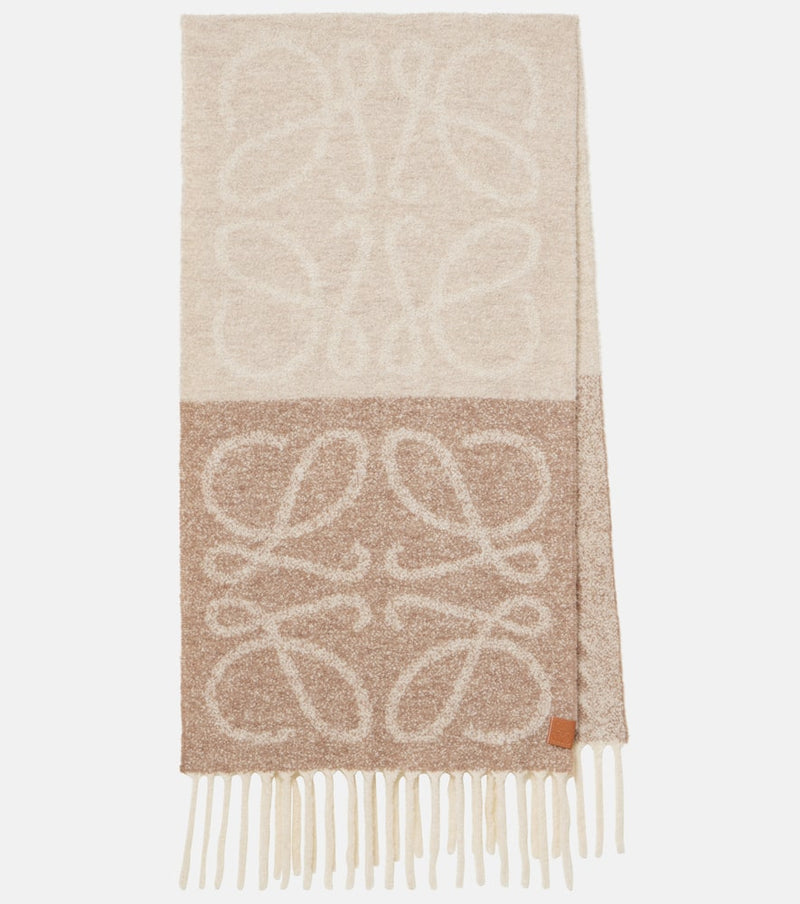 Loewe Anagram alpaca and wool-blend scarf