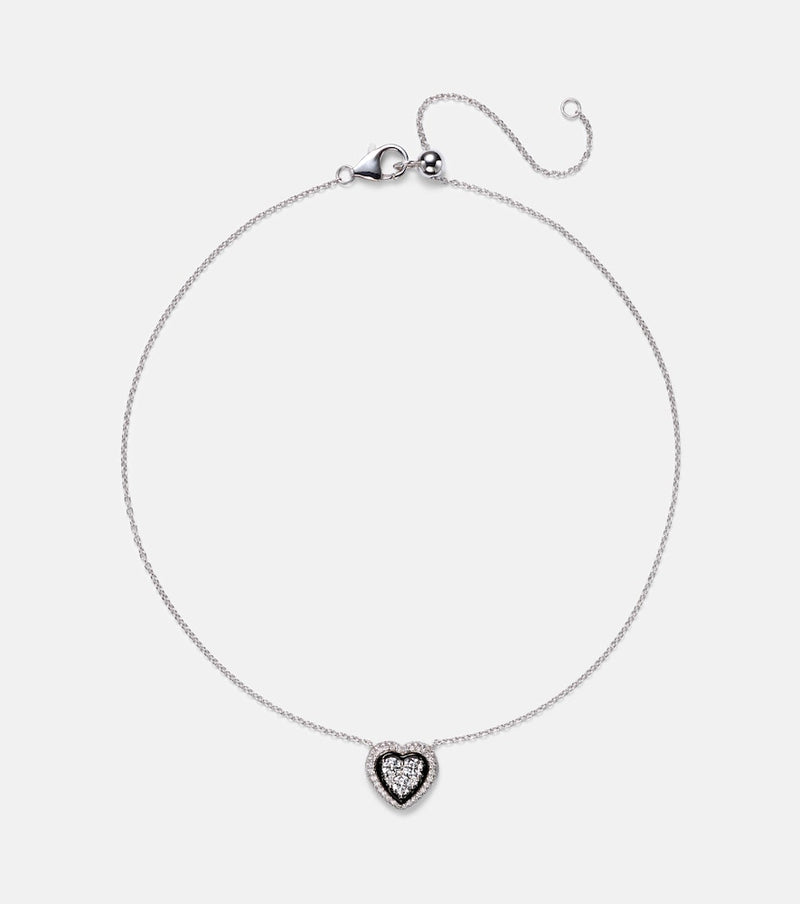 Kamyen Heart 18kt white gold pendant necklace with diamonds