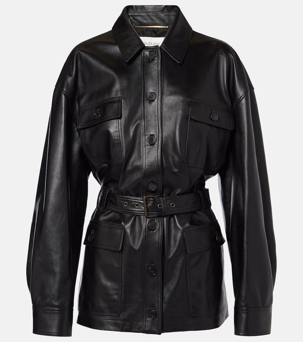 Saint Laurent Saharienne belted leather jacket