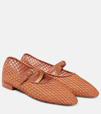 Ulla Johnson Isobel leather-trimmed mesh ballet flats