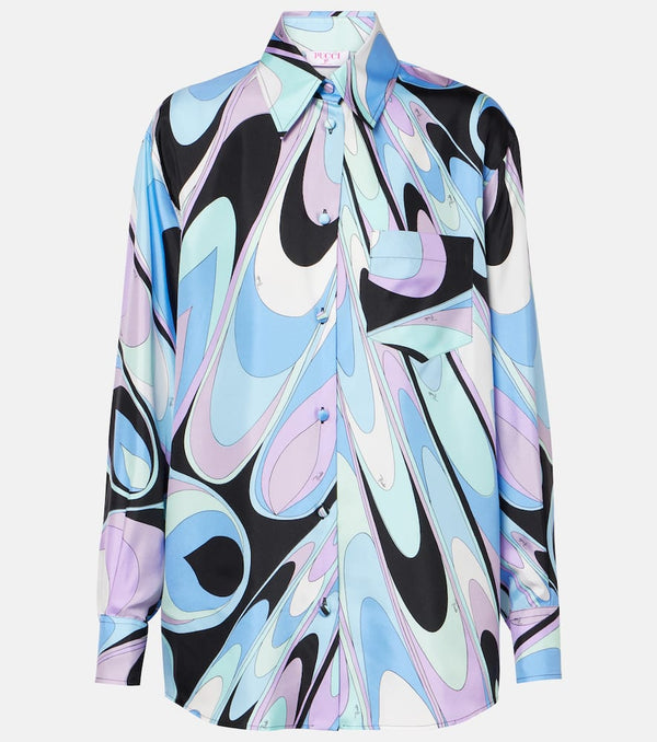 Pucci Printed silk twill pajama shirt