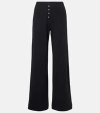 Leset Pointelle cotton jersey wide-leg pants