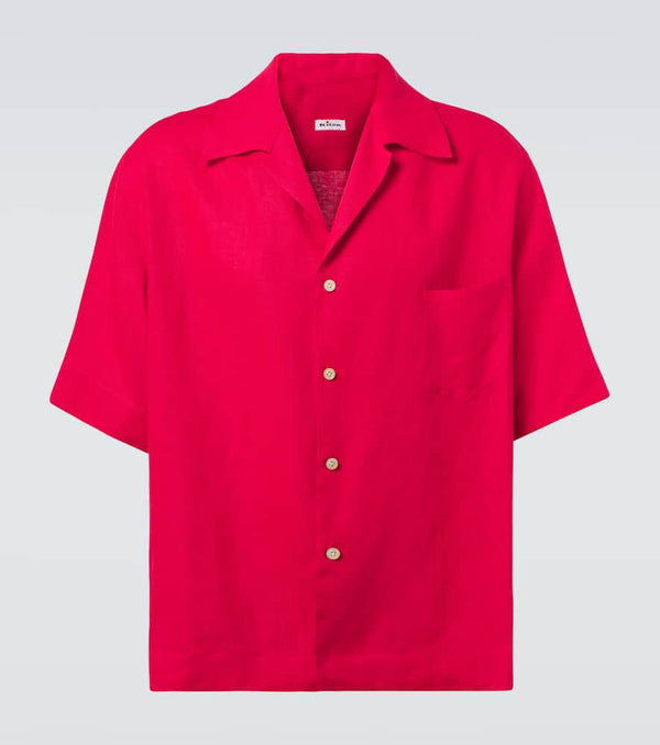 Kiton Linen bowling shirt