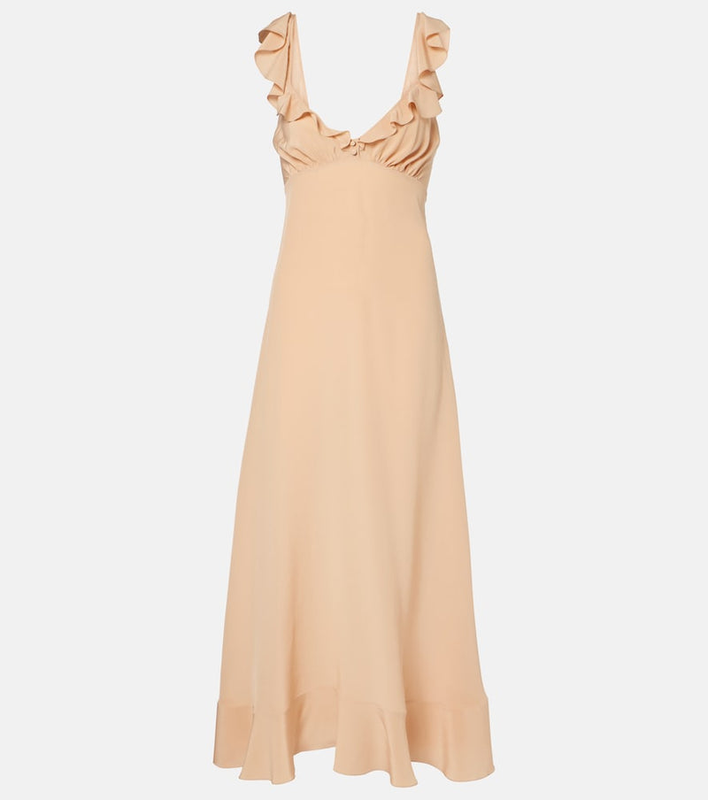 Chloe Ruffled silk crepe de chine maxi dress