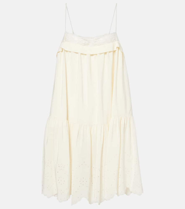 Chloé Lace-trimmed silk minidress