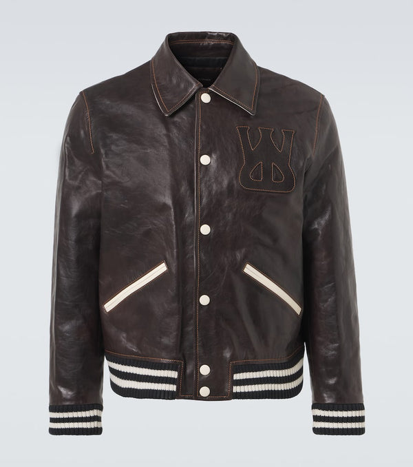 Wales Bonner Prince leather varsity jacket