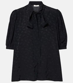 Chloé Ruffled floral jacquard blouse