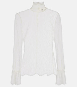 Chloé Sheer floral lace blouse