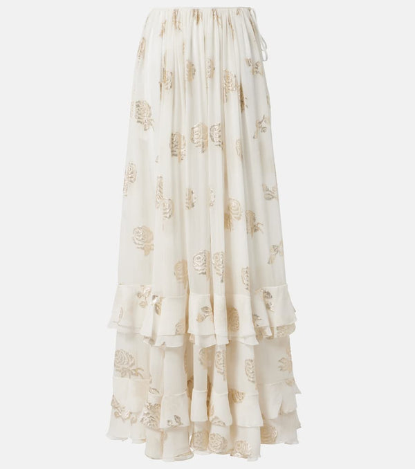 Chloé Floral jacquard muslin maxi skirt