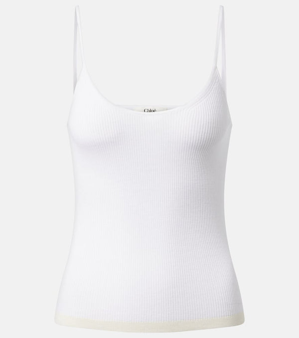 Chloé Ribbed-knit cotton tank top