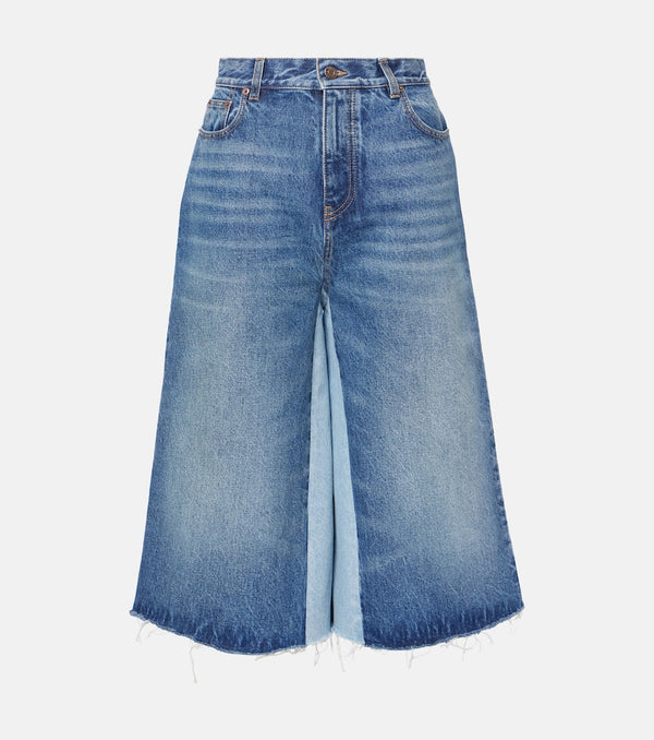 Chloé Patchwork high-rise denim culottes