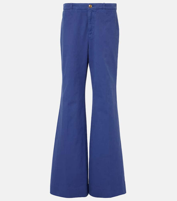 Chloé Mid-rise cotton canvas flared pants