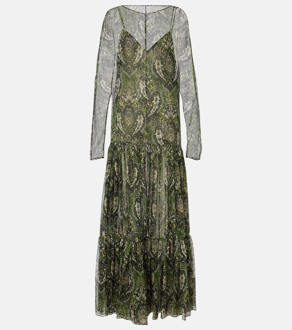 Saint Laurent Paisley silk crépon maxi dress