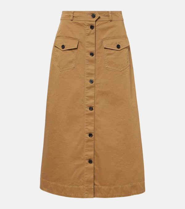 Saint Laurent Cotton serge midi skirt