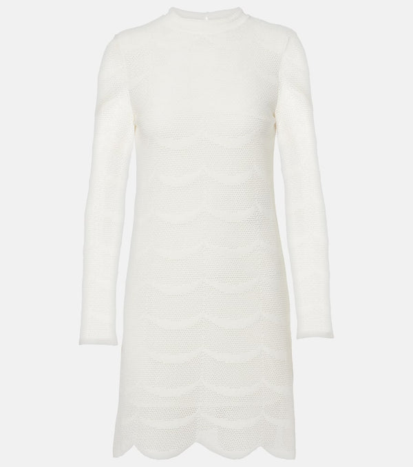 Tom Ford Knitted scalloped cotton and silk minidress