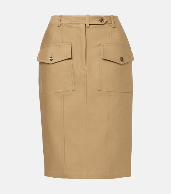 Tom Ford Cotton-blend tricotine midi skirt