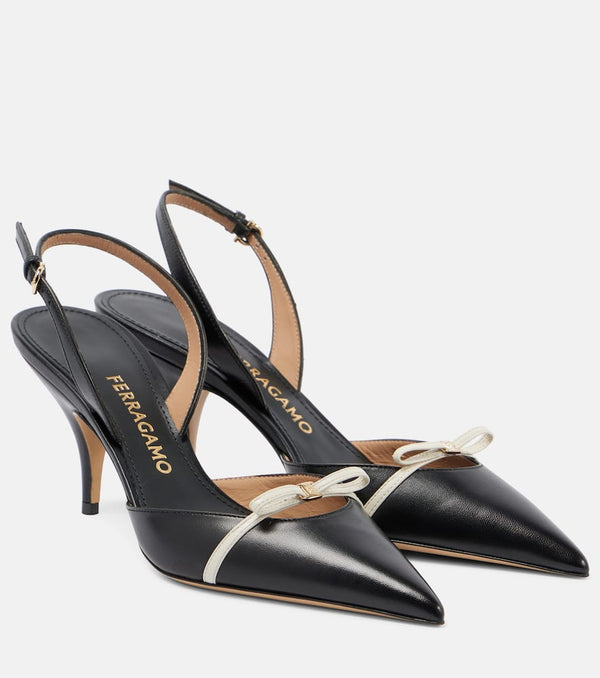 Ferragamo Gylla 70 leather slingback pumps