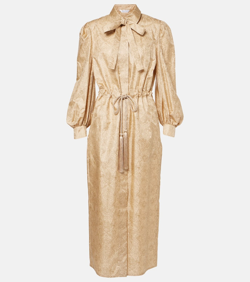 Max Mara Ape belted silk twill maxi dress