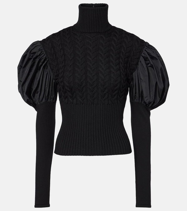 Max Mara Fune taffeta-trimmed wool-blend sweater