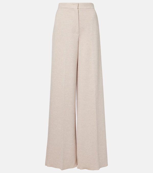 Max Mara Corea cotton and wool jersey wide-leg pants