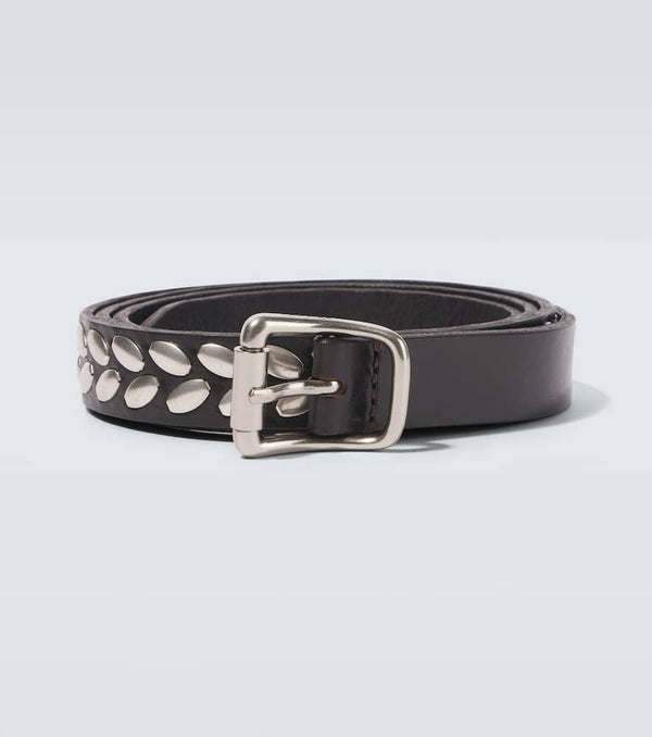 Lemaire Almond Stud leather belt