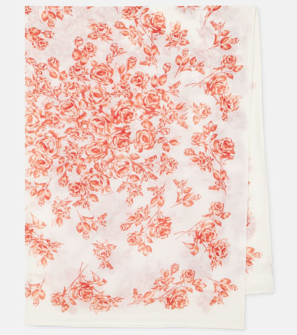 Magda Butrym Floral printed cotton and silk scarf