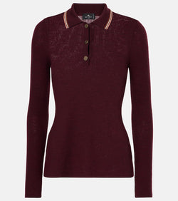 Etro Printed wool and cotton polo sweater