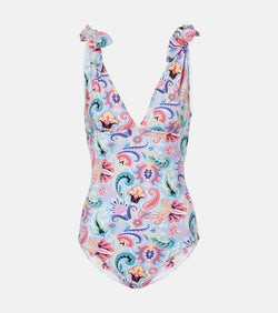 Etro Printed bow-detail swimsuit