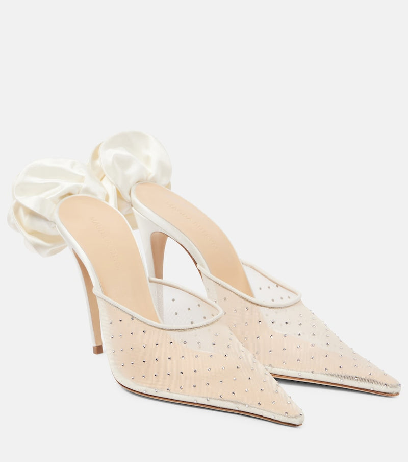Magda Butrym Floral-applique embellished mesh mules