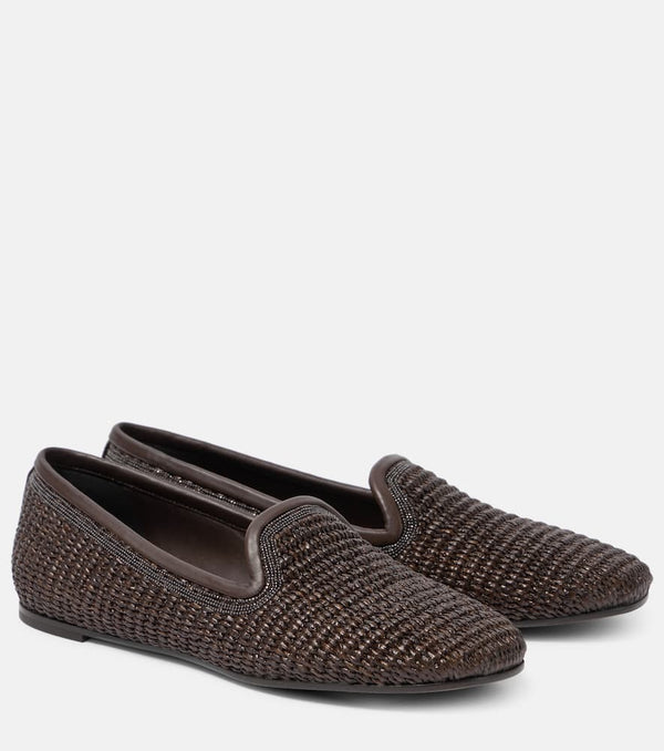 Brunello Cucinelli Raffia slippers