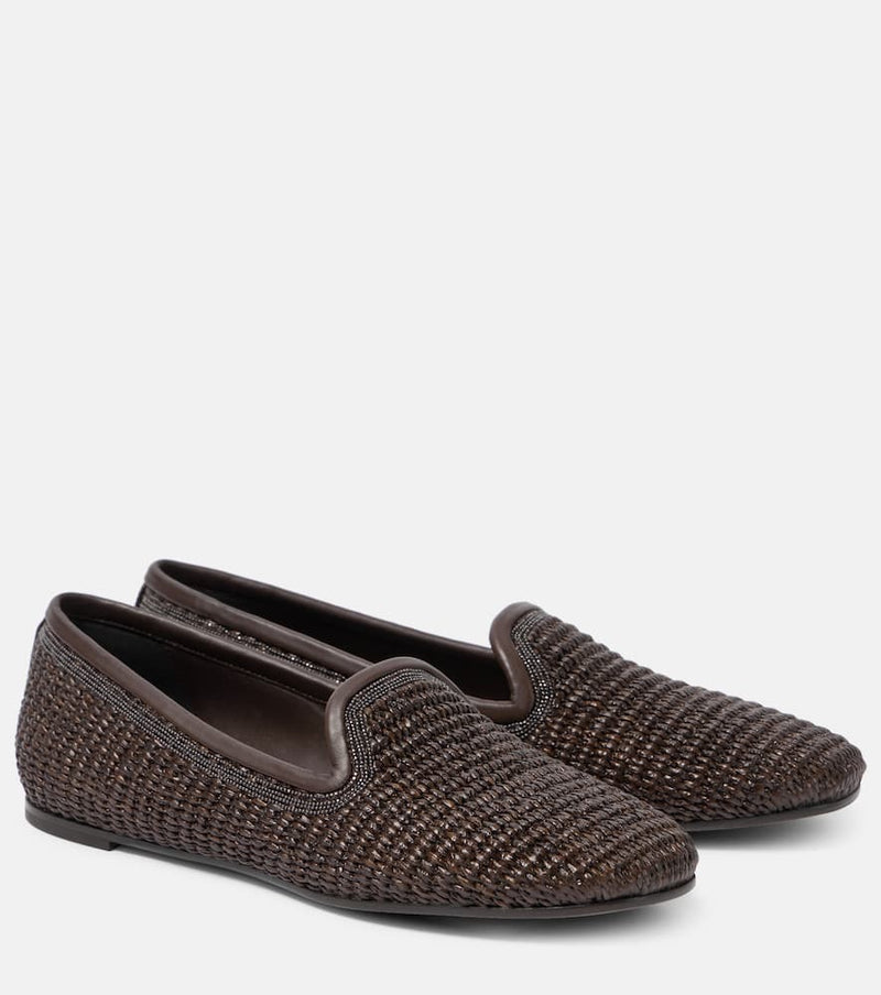 Brunello Cucinelli Raffia slippers