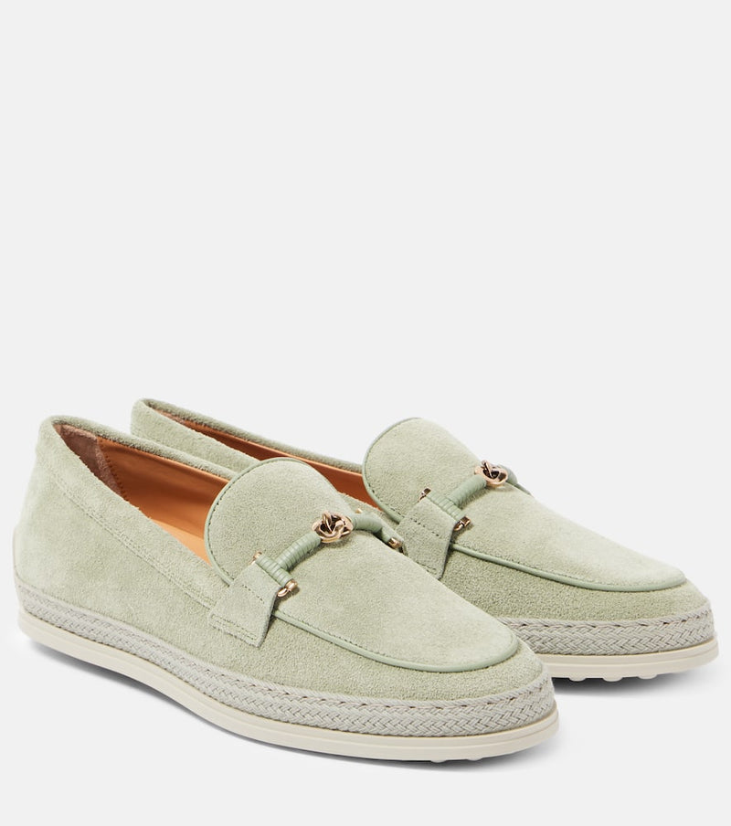 Tod's T Ring suede loafers