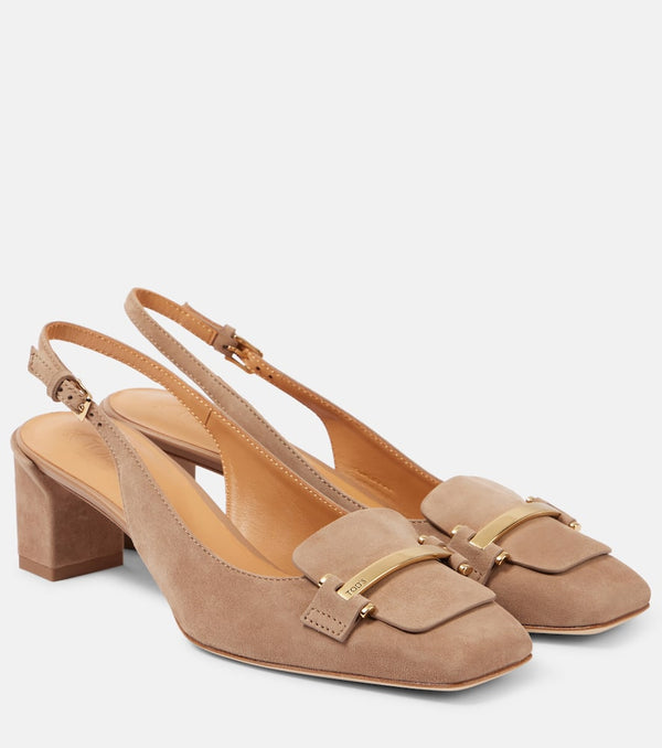 Tod's 50 suede slingback pumps