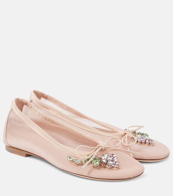 Simone Rocha Bow-detail embellished ballet flats