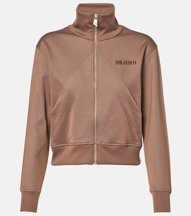 The Attico Zip-up cotton-blend fleece sweatshirt